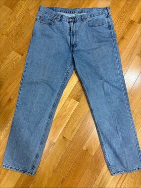 Men's Straight Light Blue Denim Jeans - Casual Everyday Fit